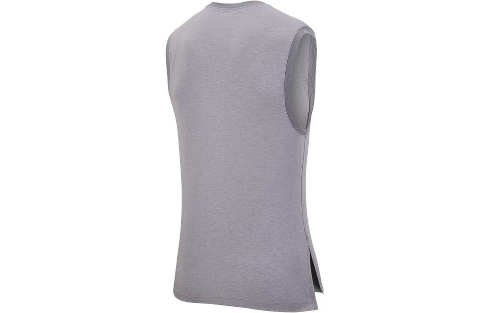 Жилет Men's Nike Dri-FIT Solid Color Logo Round Neck Slim Fit Gray Vest — фото 2