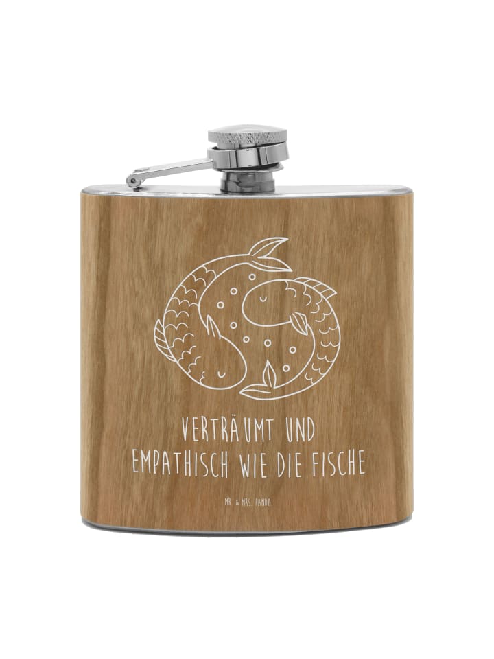 

Mr. & Mrs. Panda Фляга с изображением знака зодиака Рыбы и надписью коричневого цвета