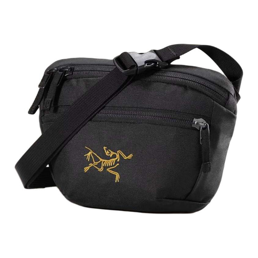 

Arcteryx Переработанный полиэстер поясная сумка через плечо мужская черный и золотой, Black & Gold