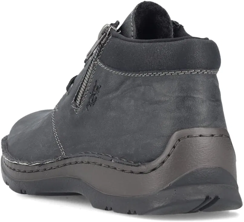 Удобные мужские туфли Rieker 05341, мужские туфли на шнуровке, Grey 45 — фото 3