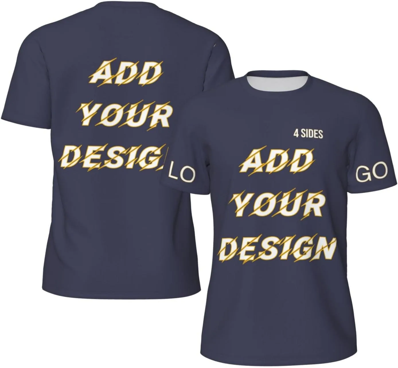 

Футболка мужская Custom T Shirts с принтом на 4 сторонах