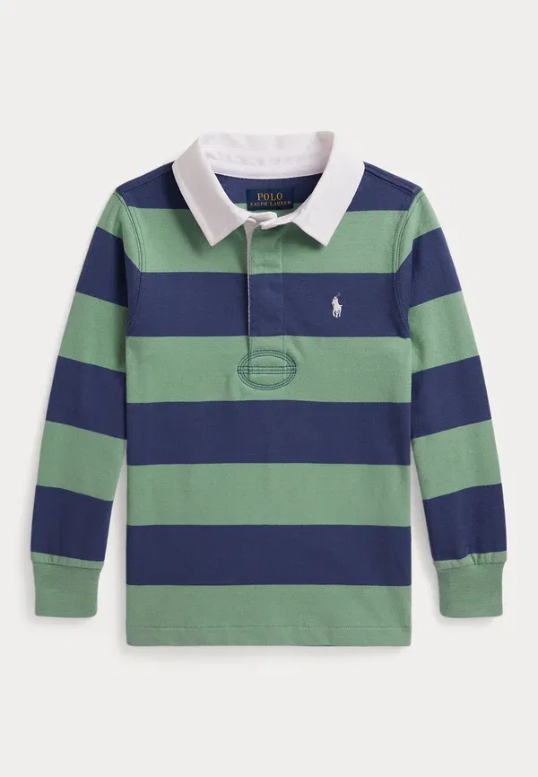 Футболка регбийная Polo Ralph Lauren 7 14y long sleeved top, выцветшая мята/старый королевский синий