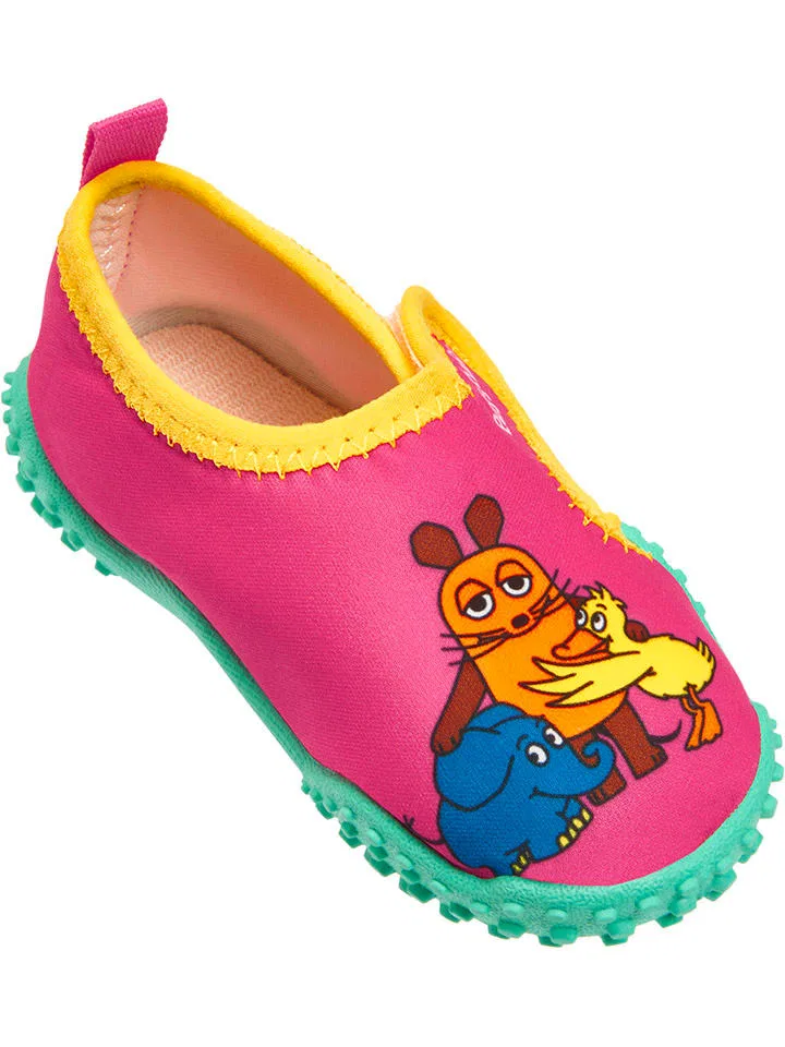 Тапочки для бассейна с защитой от солнца, Playshoes, розовый/бирюзовый — фото 3