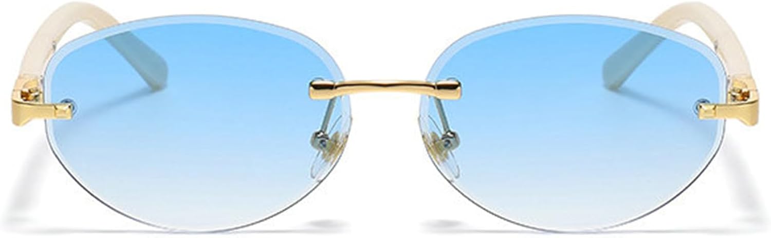 

Женские солнцезащитные очки Helena Fashion Oval в стиле 90-х, роскошные, без оправы, дизайнерские, с металлическим каркасом, мужские классические винтажные круглые очки с защитой от УФ-излучения UV400, C3