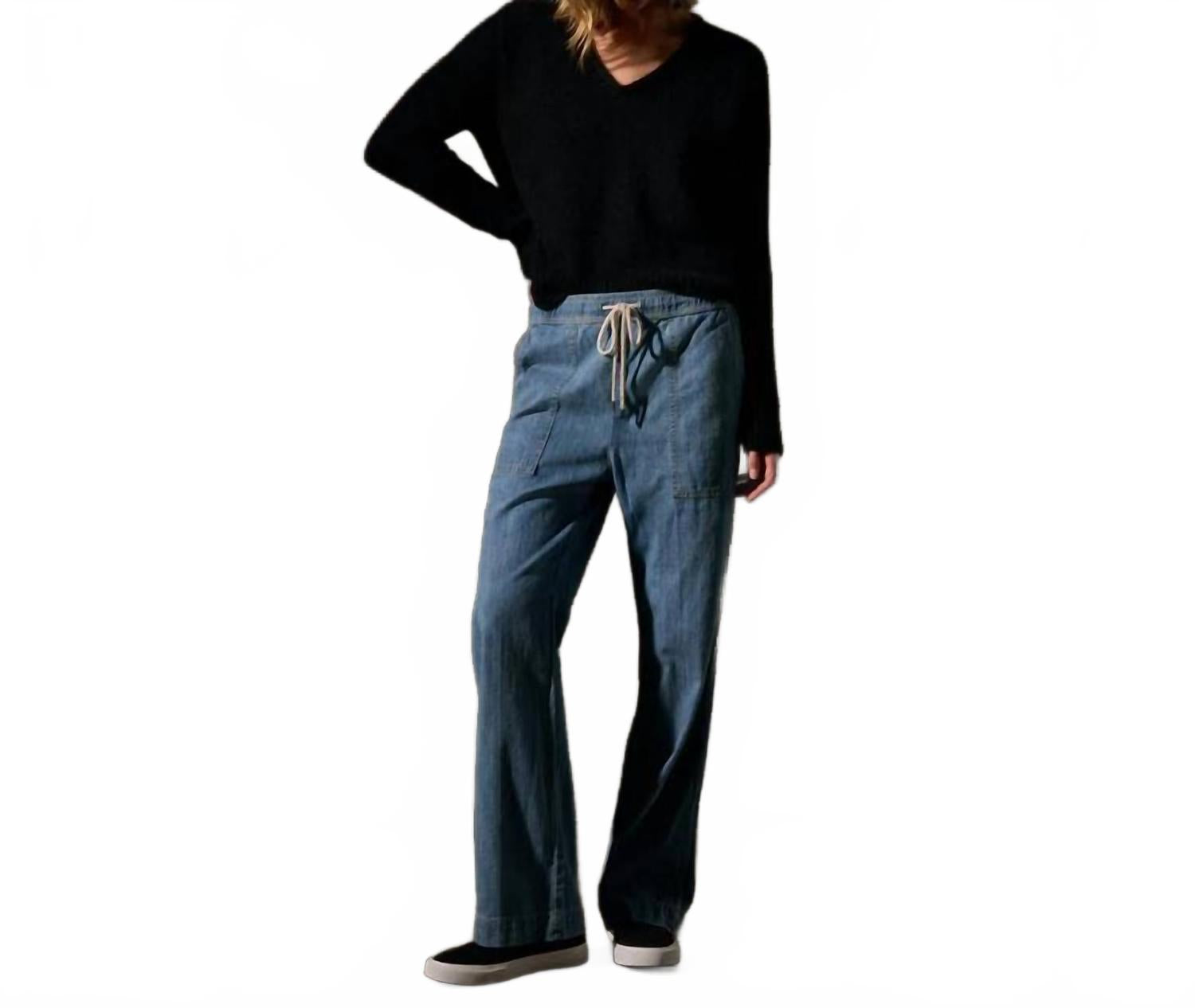 

Широкие джинсы на резинке в синем цвете James Perse