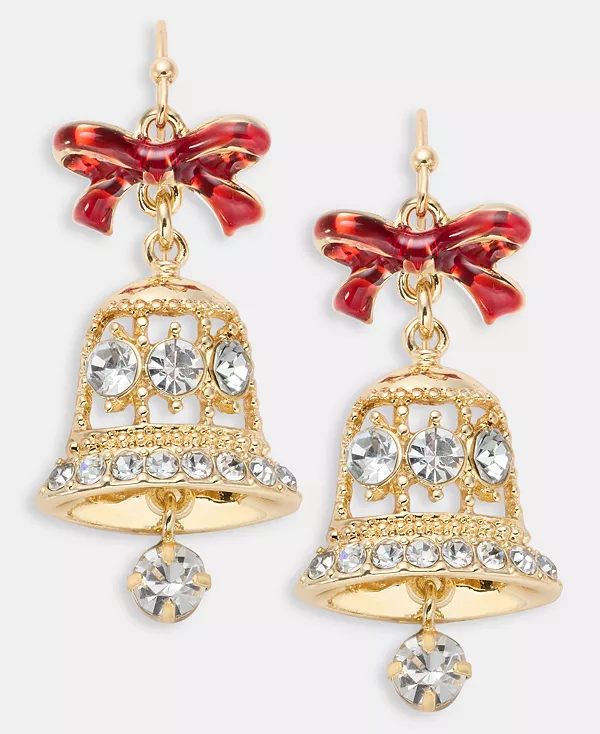 

Серьги-Подвески с красным бантом из золотистого кристалла Holiday Lane, red