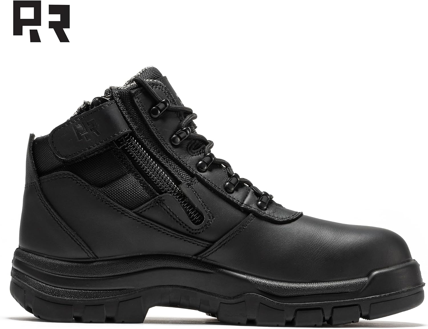 Мужские ботинки ROCKROOSTER Oxford из пшеницы, 13 см, с композитным носком ASTM F2413-18, защита от электропроводности (EH), противоскользящие, с боковой молнией, ширина EE, комфорт Coolmax, нубуковая кожа, резиновая подошва, черный — фото 4