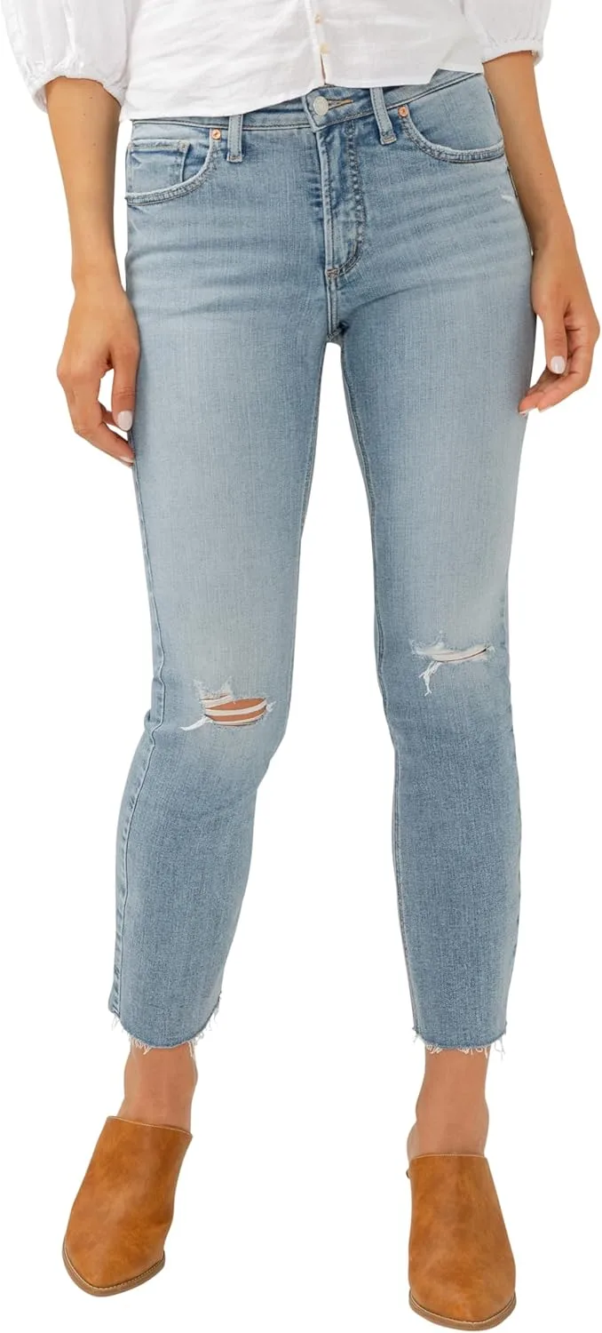 

Silver Jeans Co. Женские джинсы Most Wanted Mid Rise Straight Leg Crop
