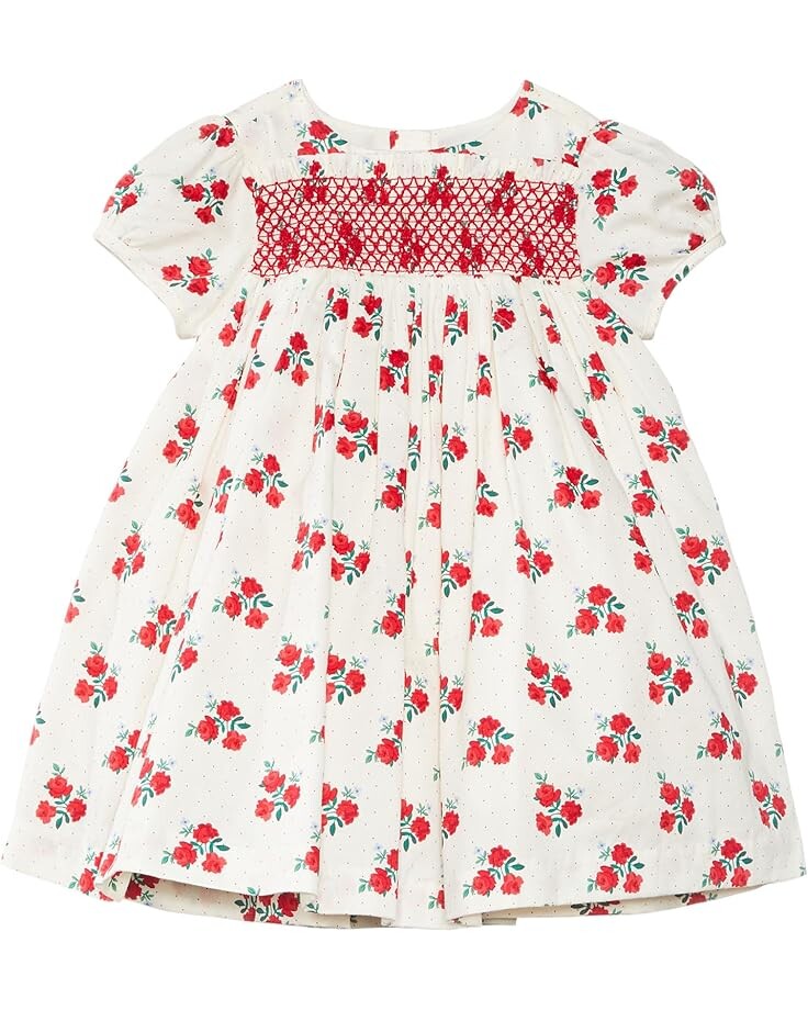 

Платье Janie and Jack Floral Sateen Smocked Dress, красный