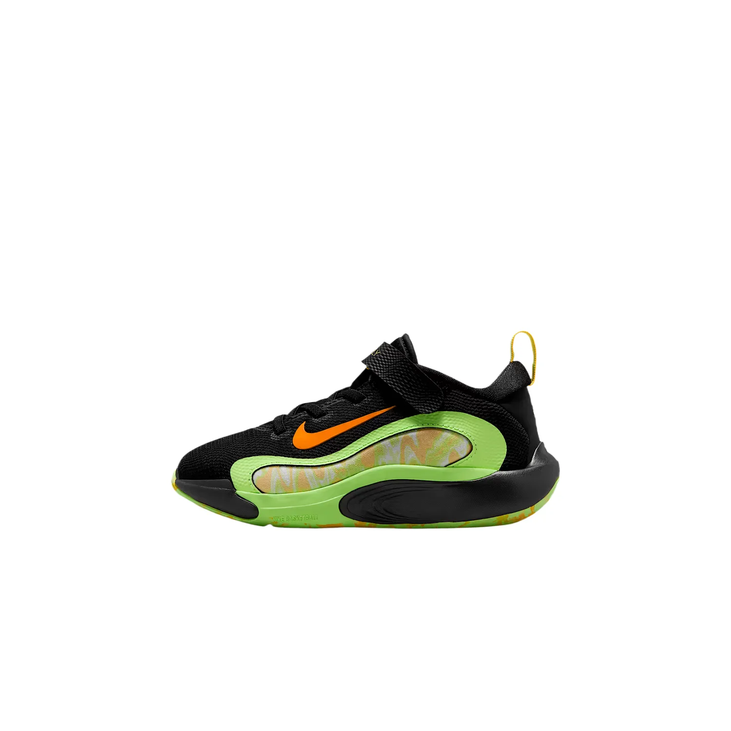 ISOFLY Cushioning Breathable Low top детские тренировочные кроссовки для детей 3-7 лет Nike, черный/explosion зеленый желтый/laser оранжевый