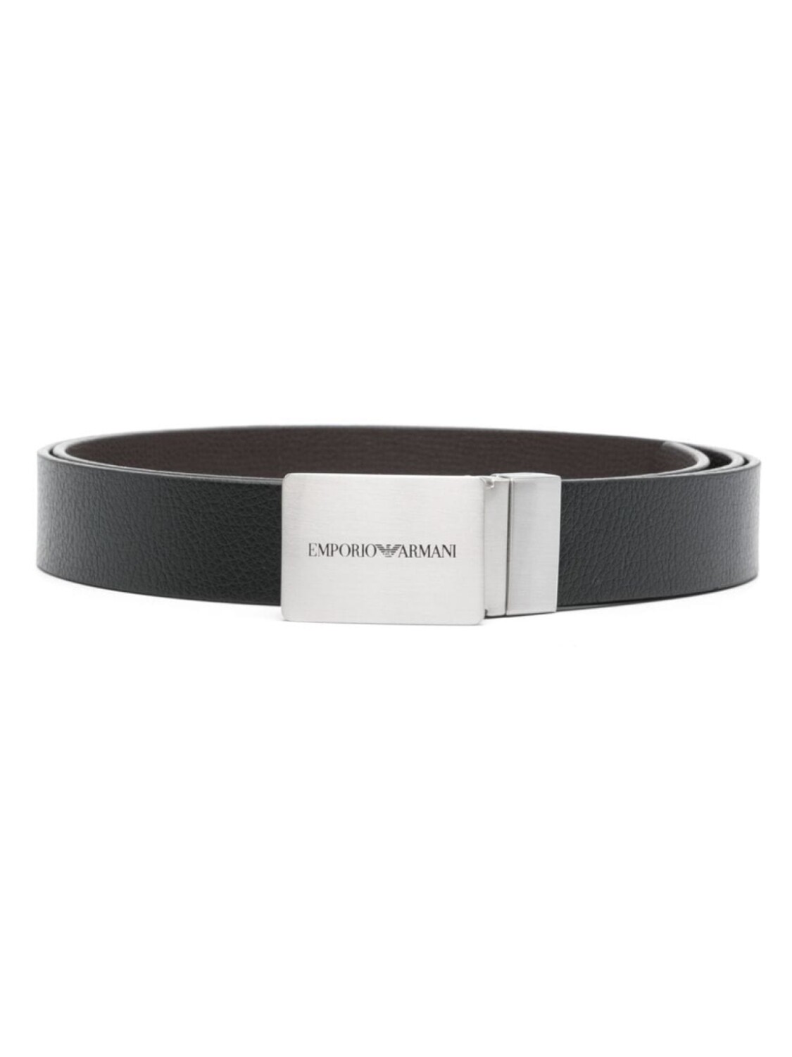 

Emporio Armani двусторонний ремень с пряжкой-логотипом, черный