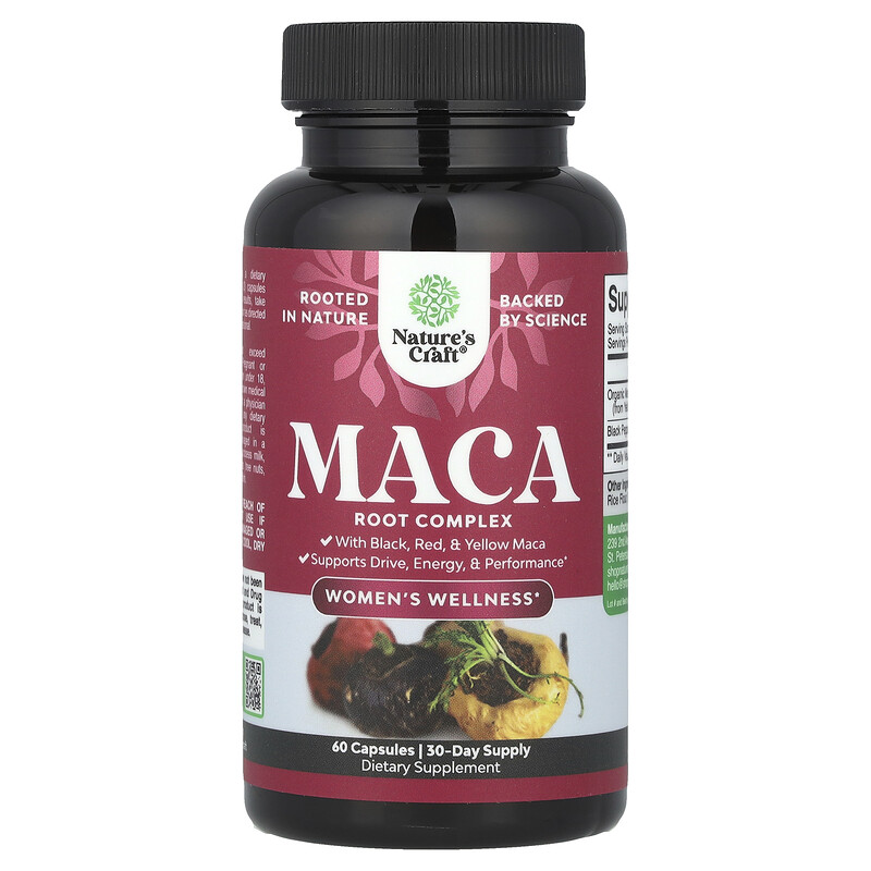 

Nature's Craft, Women's Wellness, комплекс из корня маки, 60 капсул