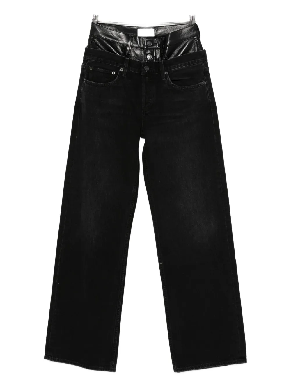 

Джинсы Elson с высокой талией и прямым кроем Agolde, черный