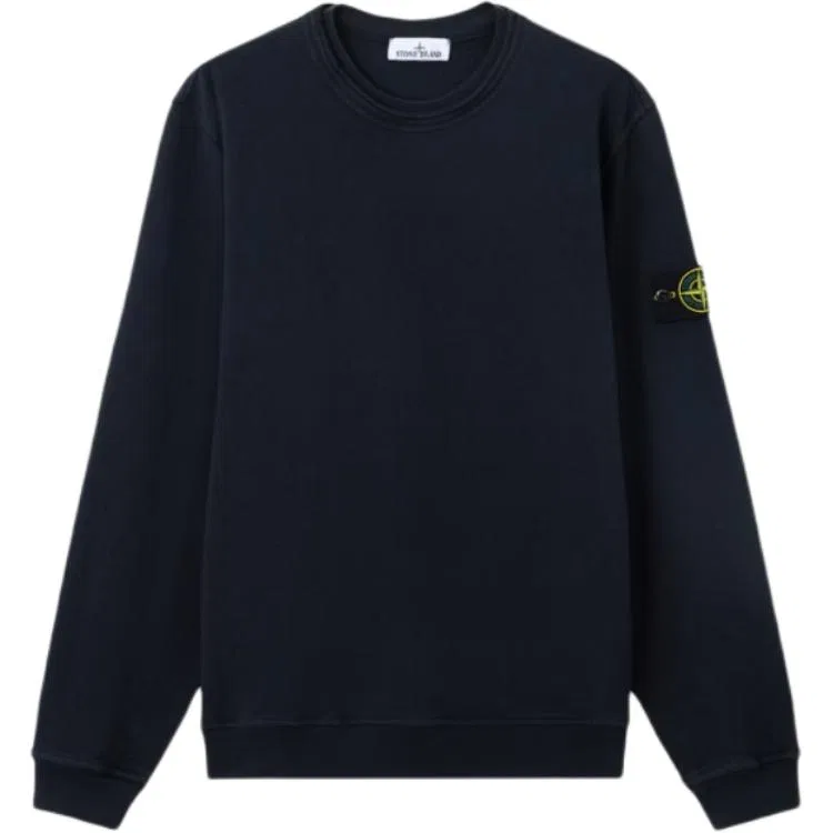 Свитшот с заплаткой crewneck STONE ISLAND, Navy Blue