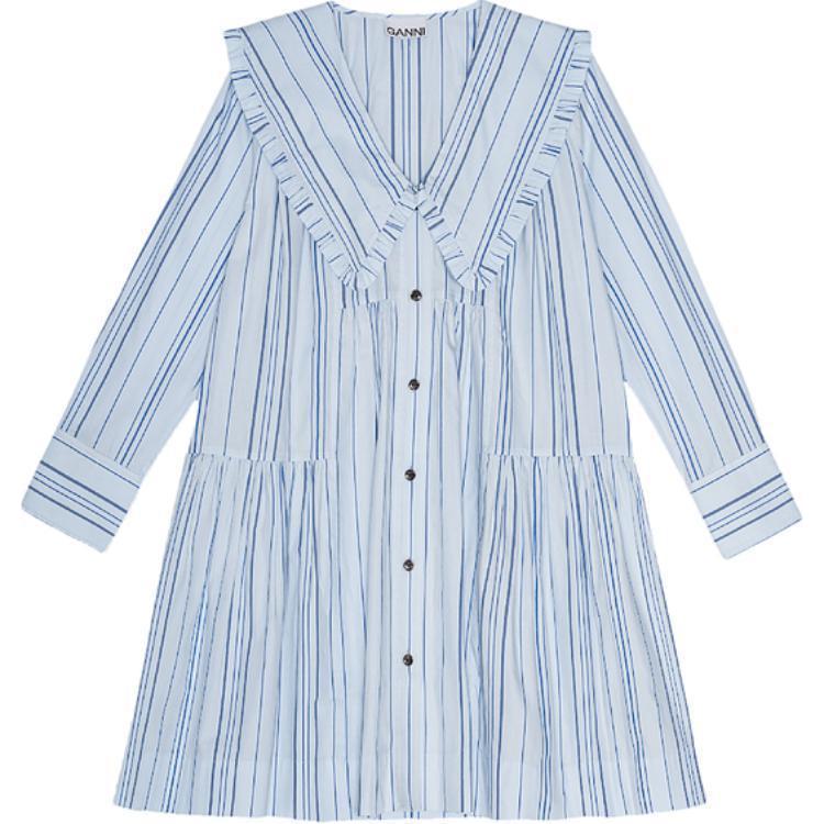 

GANNI Длинное платье с длинными рукавами женское верескового цвета