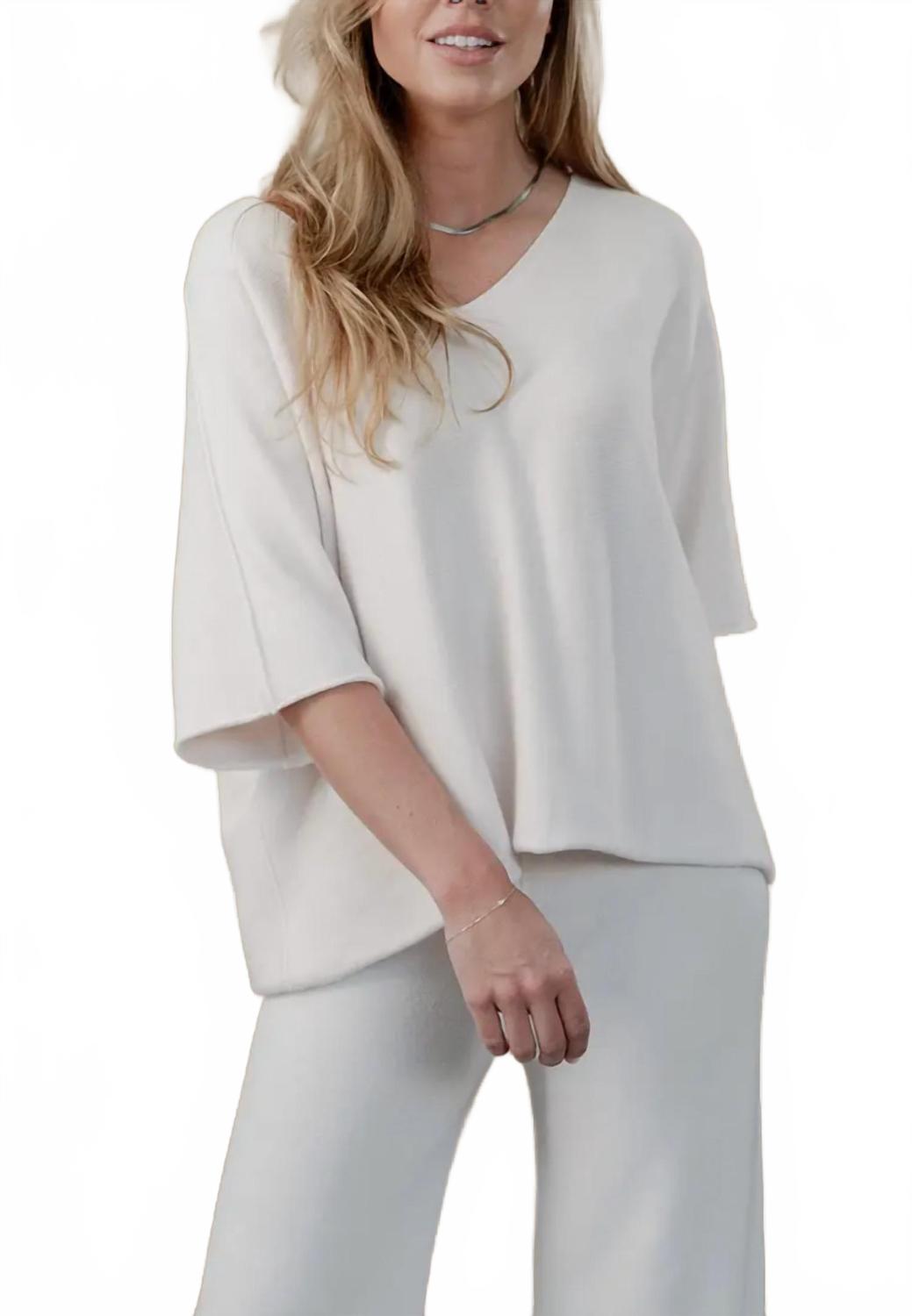 

Cobblestone Living Свитер Coletta с короткими рукавами, цвет слоновой кости