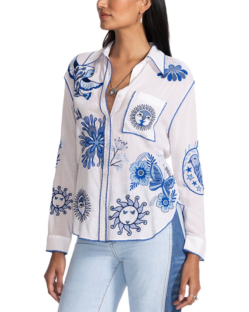 

Джонни Вас Расслабленная рубашка с карманом Johnny Was, белый