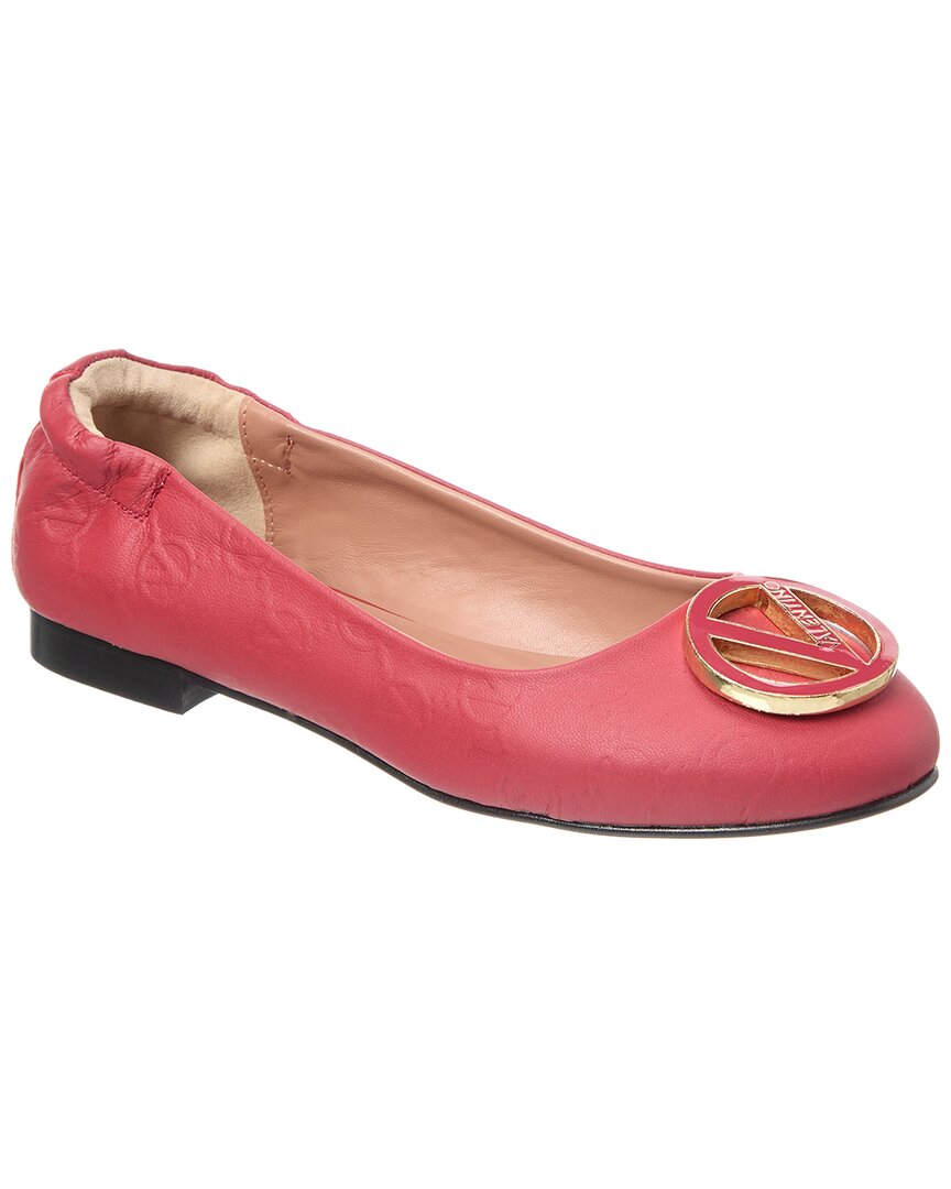 Валентино от Марио Валентино Каллиопа Кожаные балетки Valentino by Mario Valentino, красный