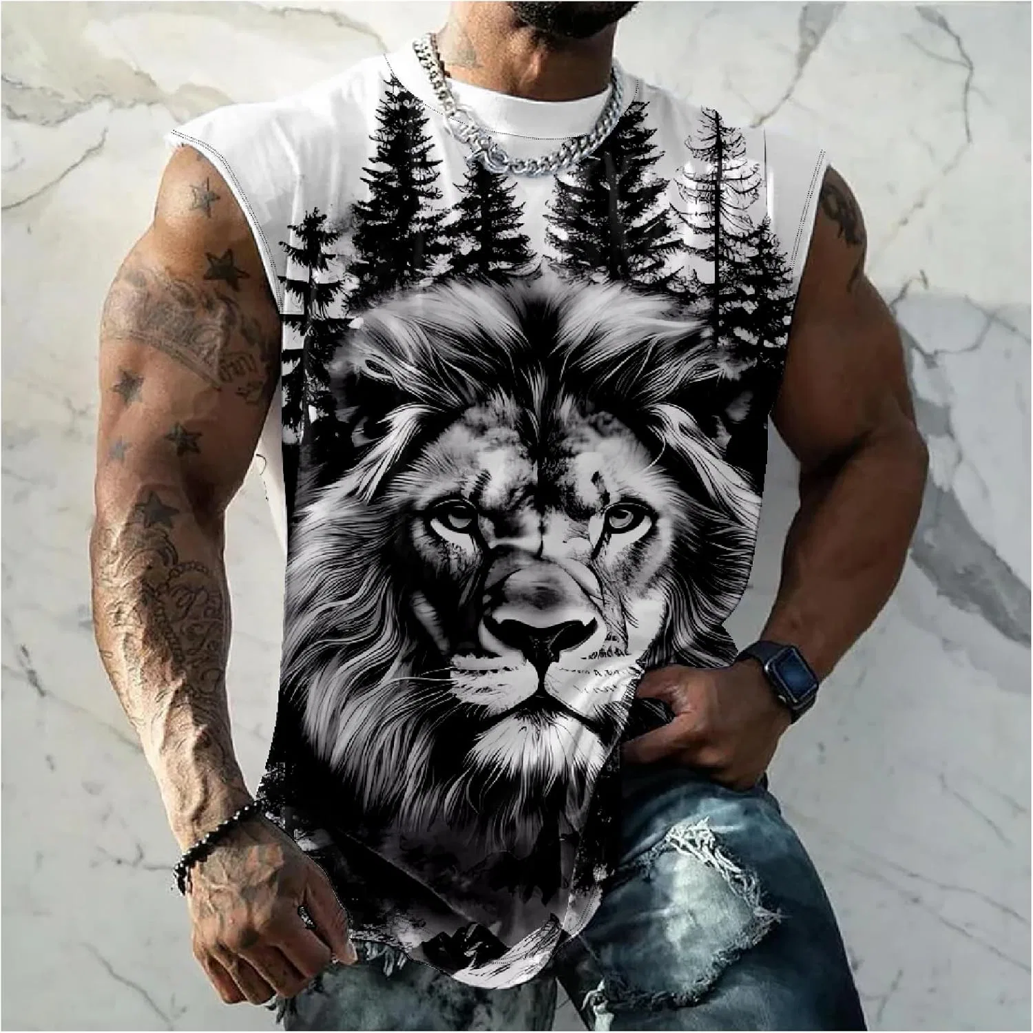 Майка с принтом Lionface — фото 2