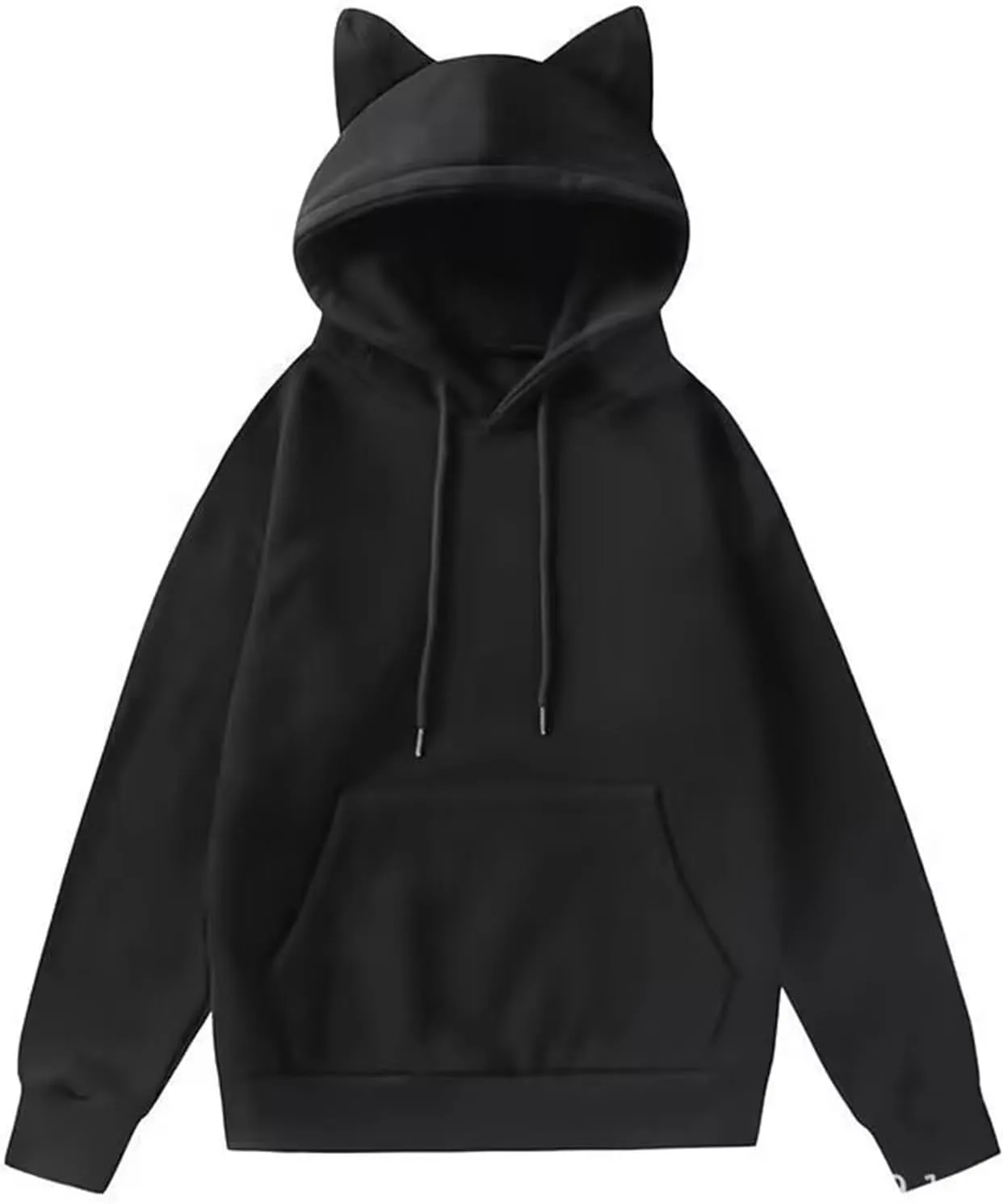 Толстовка с капюшоном Fleece для женщин, капюшон с кошачьими ушками, свободный крой — фото 3