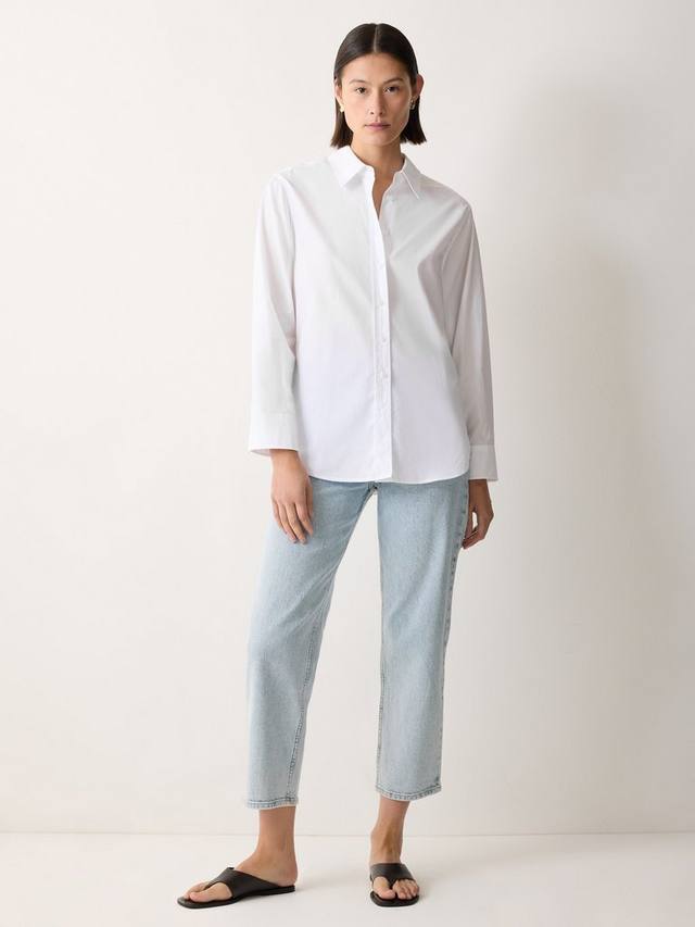 

Хлопковая поплиновая рубашка Jigsaw, White