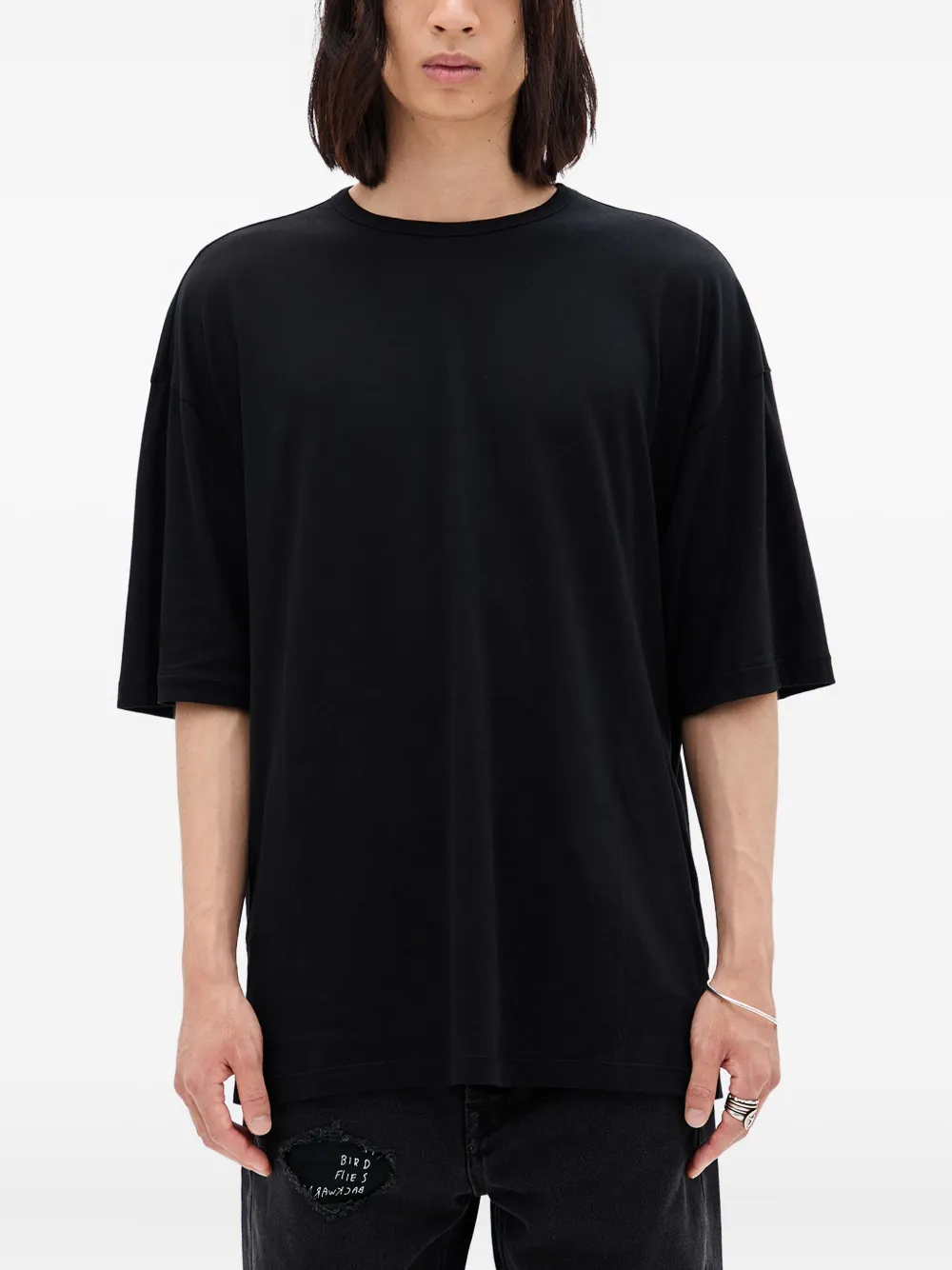 

Хлопковая футболка Ann Demeulemeester, черный