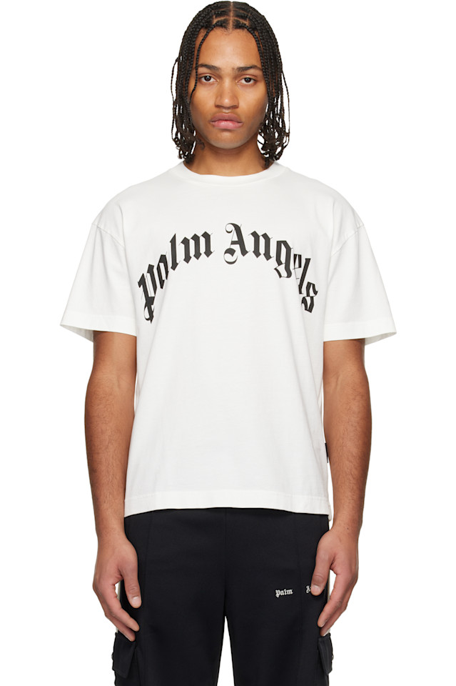 

Palm Angels Футболка Off-White с изогнутым логотипом