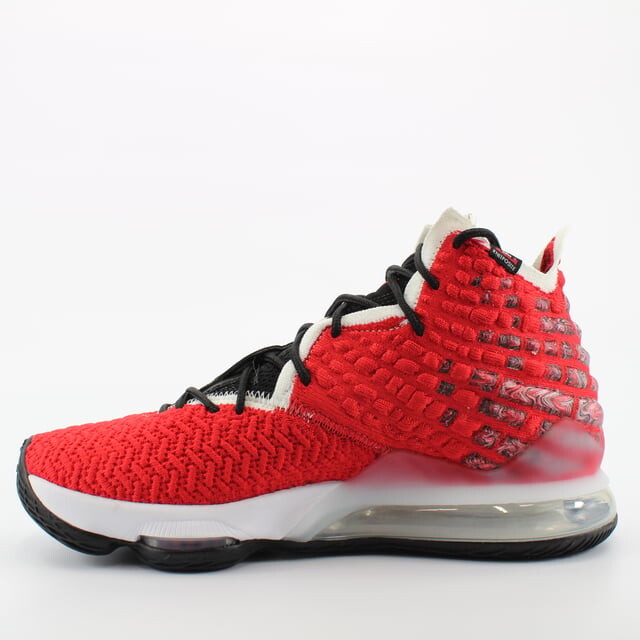 Lebron xvii красные текстильные мужские кроссовки на шнуровке bq3177 601 Nike, красный — фото 3