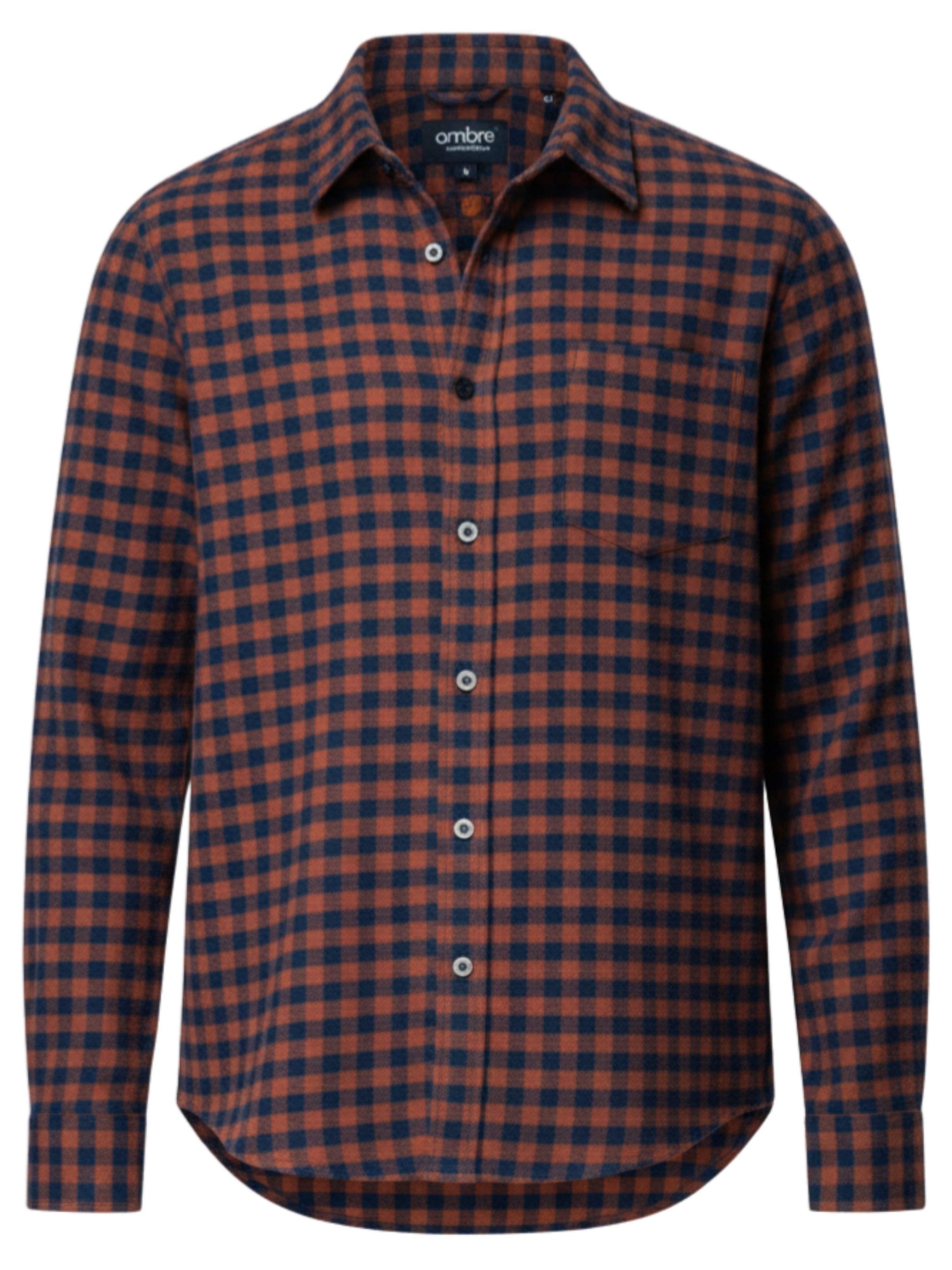 

Ombre Рубашка на пуговицах Regular fit 'OM-SHCS-0150' в коричневом цвете