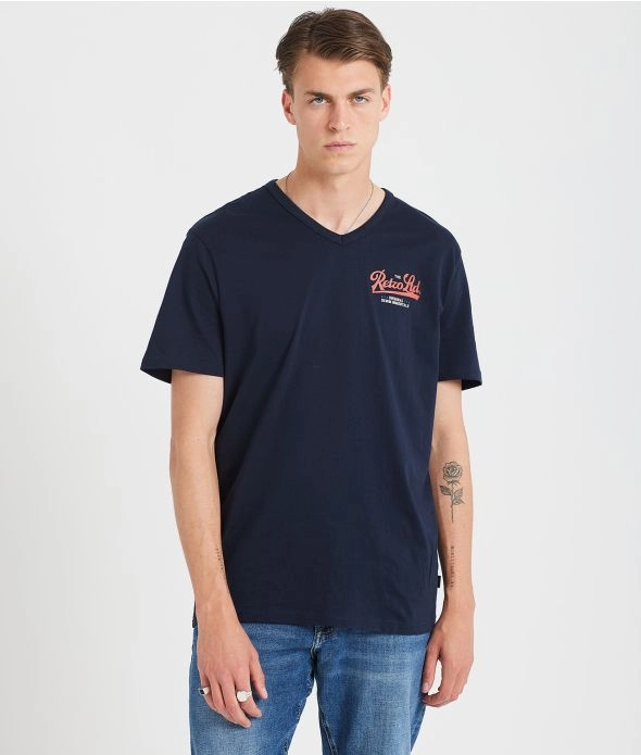 

Футболка с V-образным вырезом Asheville Retro Jeans, черный