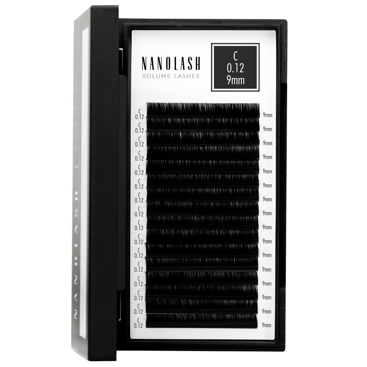 

Nanolash Накладные ресницы для наращивания - 0,12 С изгиб 9 мм 16 полосок