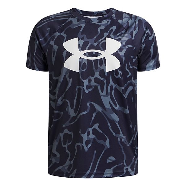 

Футболка с принтом Boys 8-20 tech big logo Under Armour, Navy With White