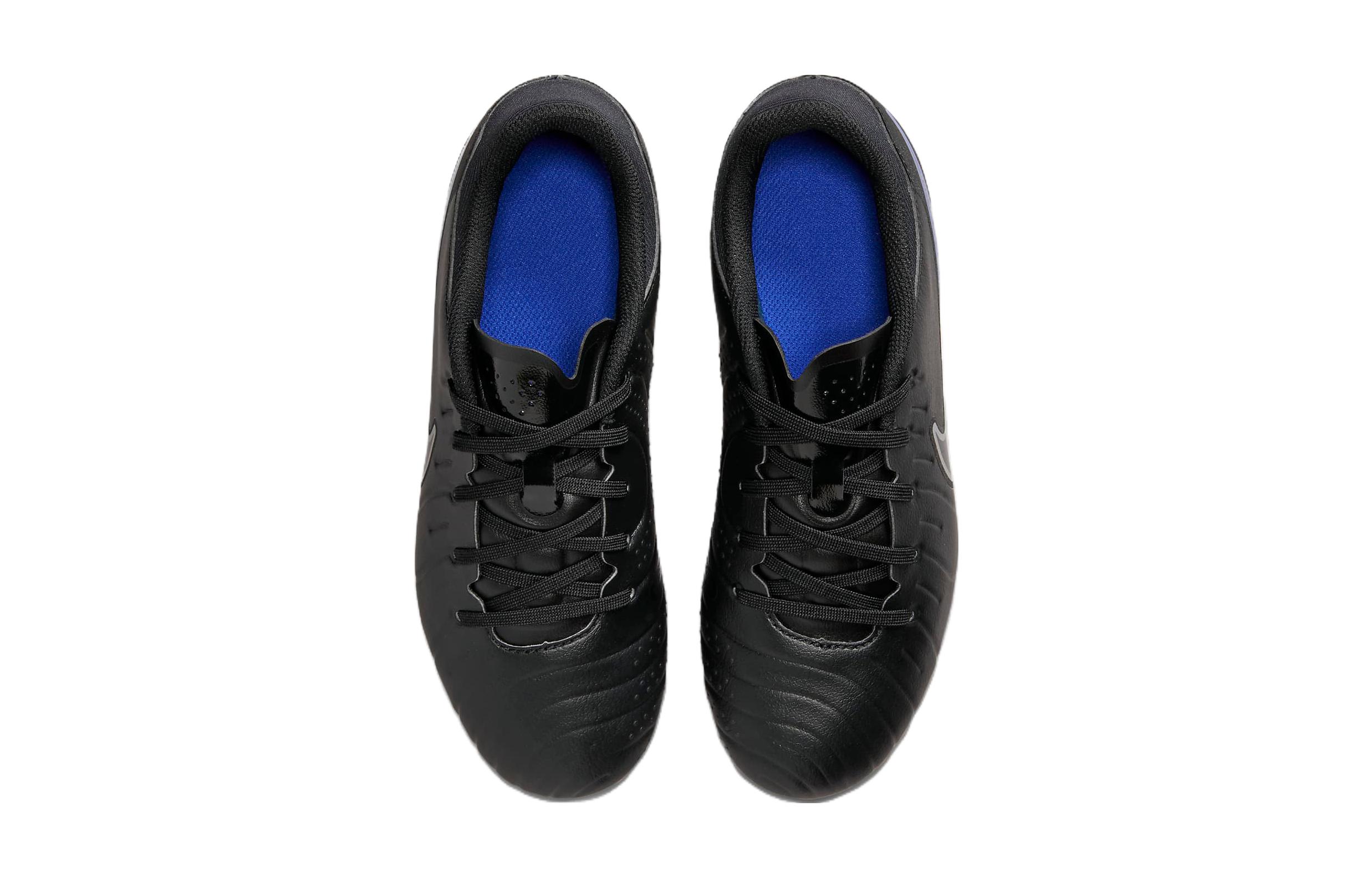 Nike Tiempo Legend 10 HG Мягкие Низкие Детские Футбольные Бутсы Черный Синий — фото 3