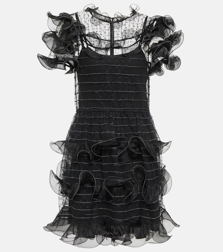 

Мини-платье из тюля point d'esprit REDValentino, Nero