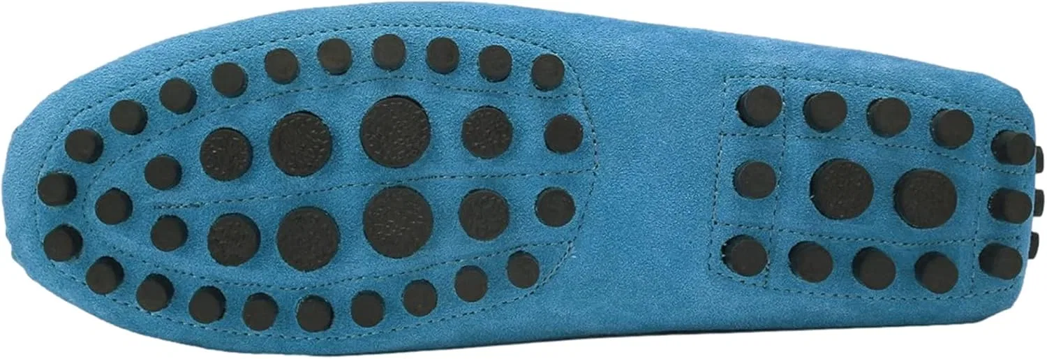 Лоферы мужские из замши, повседневные, ANUFER, Skyblue-plush Lined — фото 4