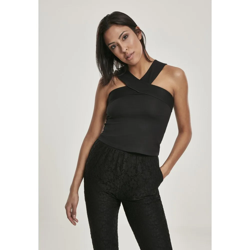 

Футболка без рукавов Urban Classics Basic Crop, черный