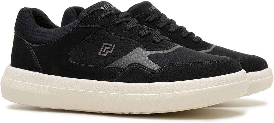 

Мужские легкие повседневные кроссовки Freeway - Модель E-Move01 - Верх из натуральной кожи и замши, дышащая тканевая подкладка, ультралегкая подошва EVA, амортизирующая стелька - удобная обувь для ежедневной ходьбы, черный