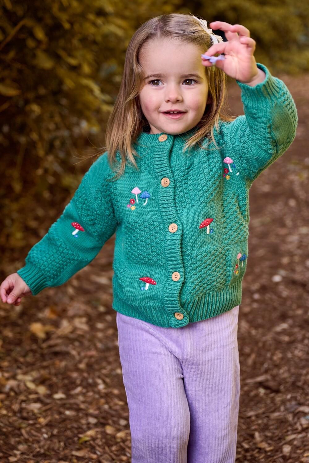 

Уютный кардиган с вышитыми косами Jojo Maman Bébé, зеленый