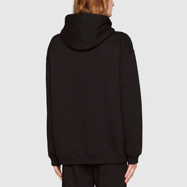 Толстовка GUCCI Jersey Hoodie with Gucci Mirror Print 'Black', черный — фото 4