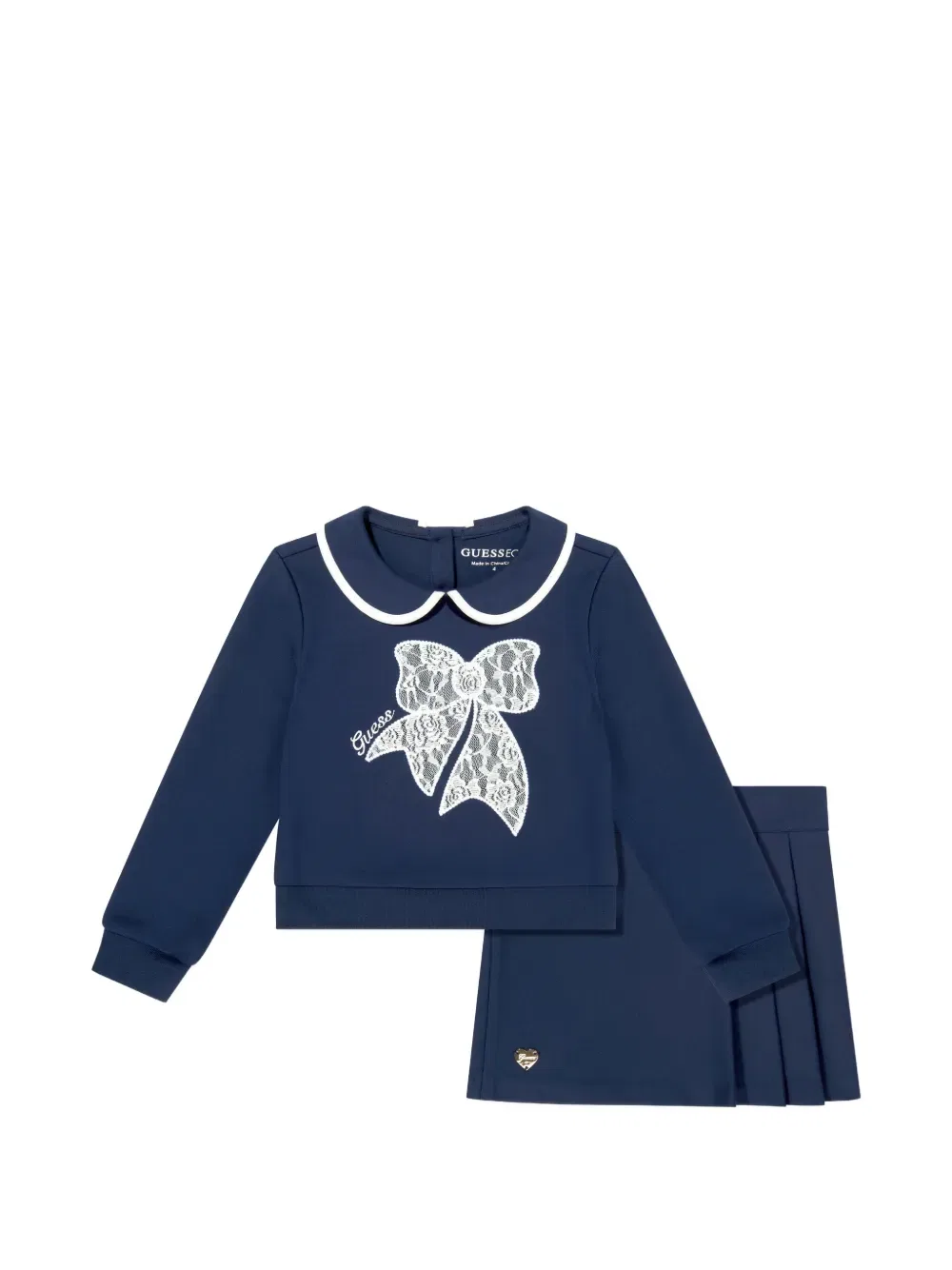 Комплект из топа с бантом и юбки Guess Kids, синий