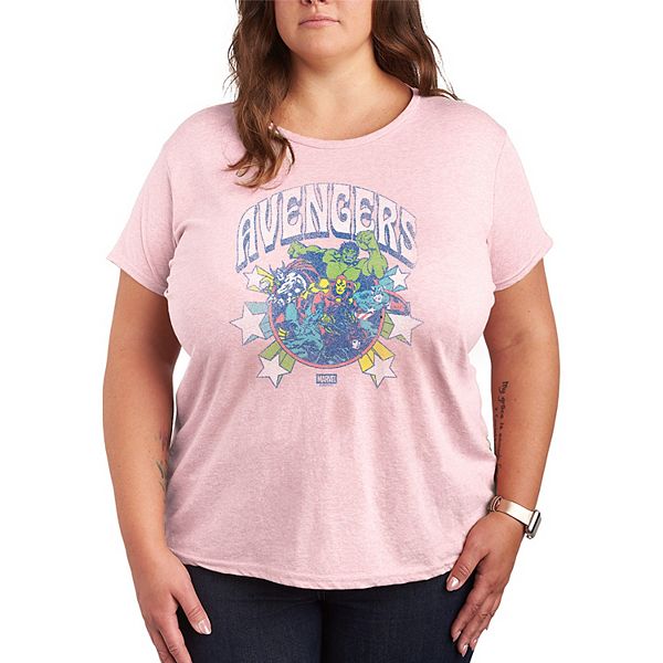 

Футболка с принтом The Avengers Stars, Plus size Marvel, Heather Pink, Розовый, Футболка с принтом The Avengers Stars, Plus size Marvel, Heather Pink