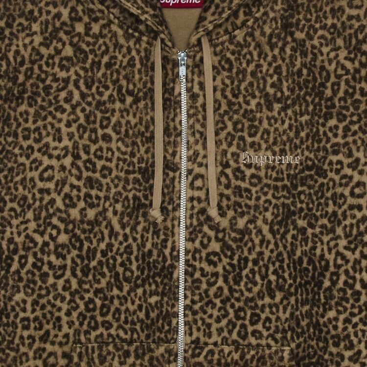 Толстовка Supreme Pilled Zip Up Hooded Sweatshirt Cheetah, разноцветный — фото 2