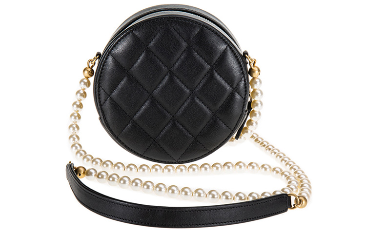 Chanel Сумка-кроссбоди из телячьей кожи, круглая, мини, женская, черная — фото 3