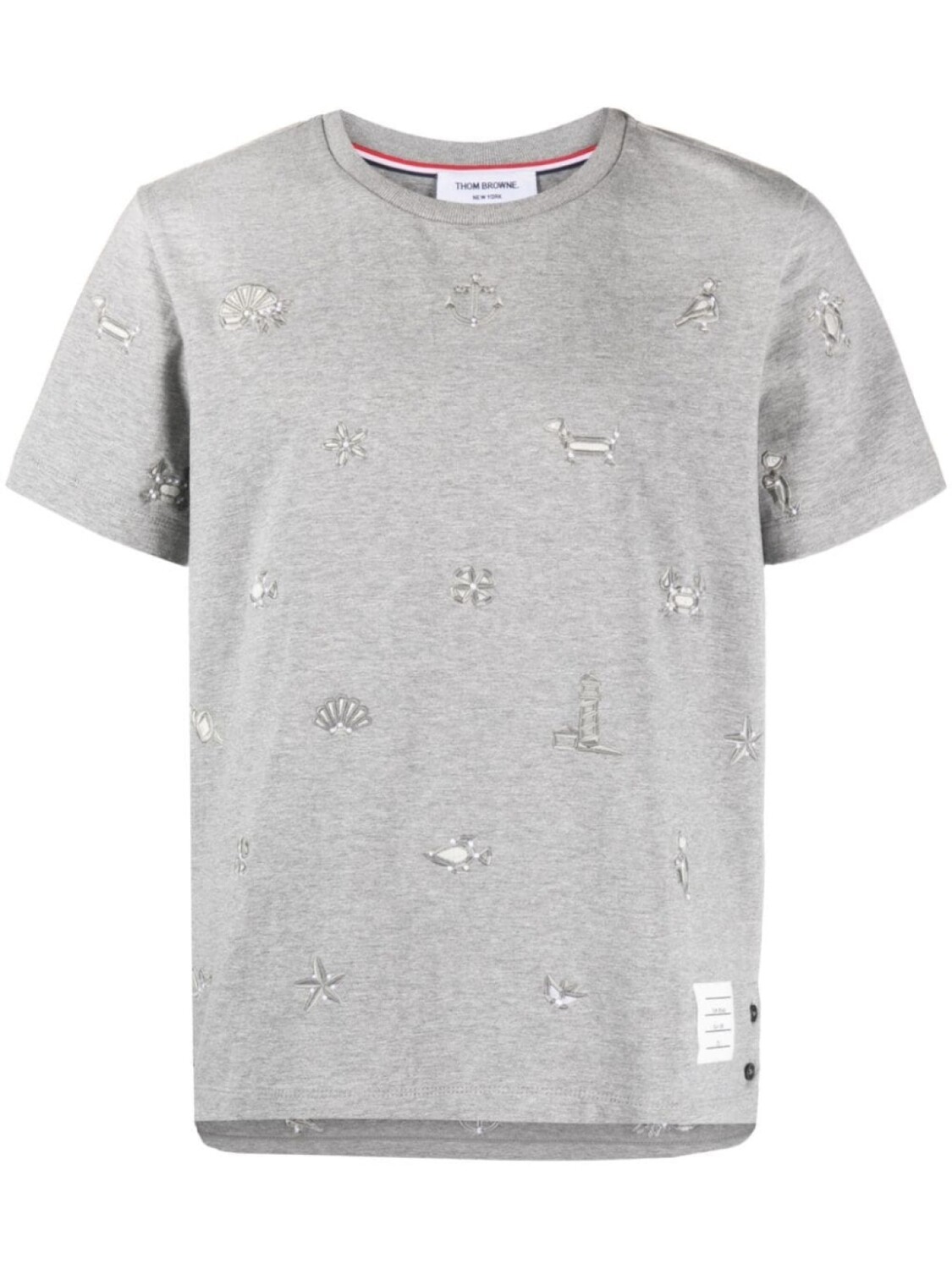

Thom Browne футболка с вышивкой, серый