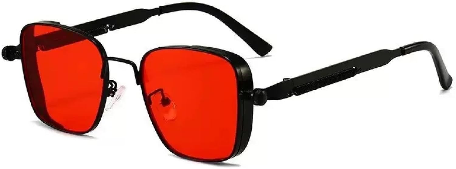 

Солнцезащитные очки с защитой от УФ-излучения UV400 | Металлический стимпанк | Для женщин и мужчин | Для занятий спортом на открытом воздухе и вождения DSVIGF, Black Red