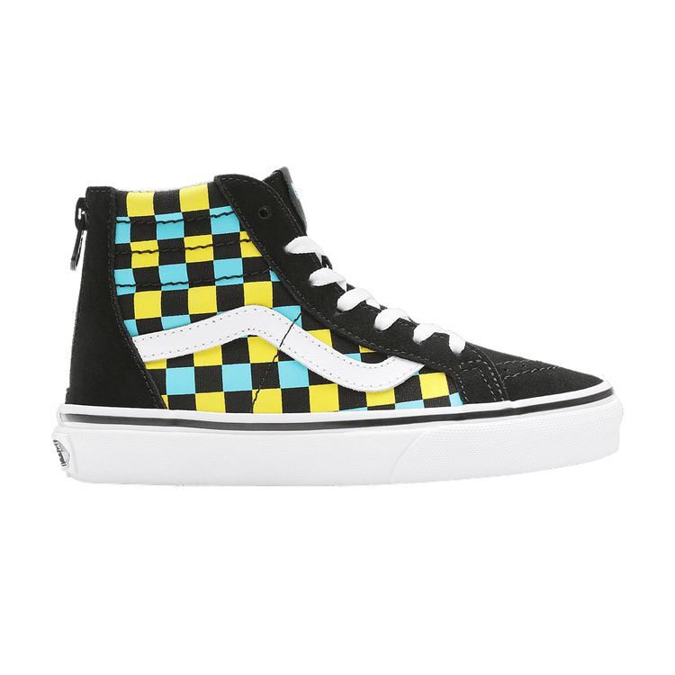

Кроссовки Vans Sk8-Hi Zip Kids 'Neon Glow Checkerboard', черный