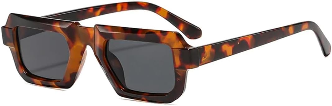 

Винтажные женские солнцезащитные очки в маленькой квадратной оправе, роскошные мужские очки в стиле панк для вождения, путешествий и отдыха на природе, защита от УФ-излучения UV400 TVTBBVV, Leopard Gray