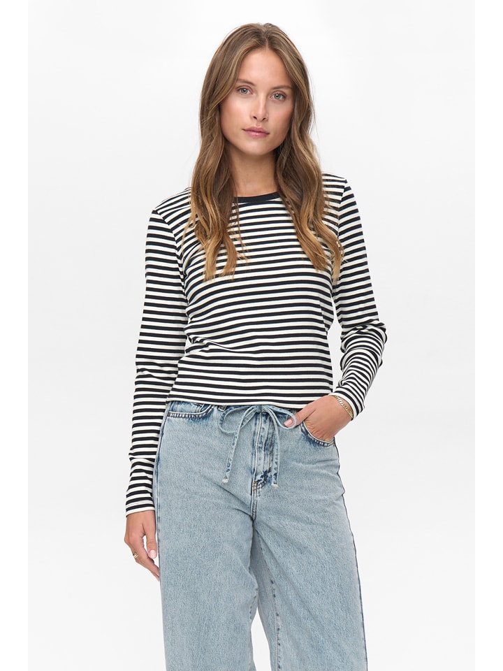 

NÜMPH Футболка с длинными рукавами "Numelany" в черно-белом цвете