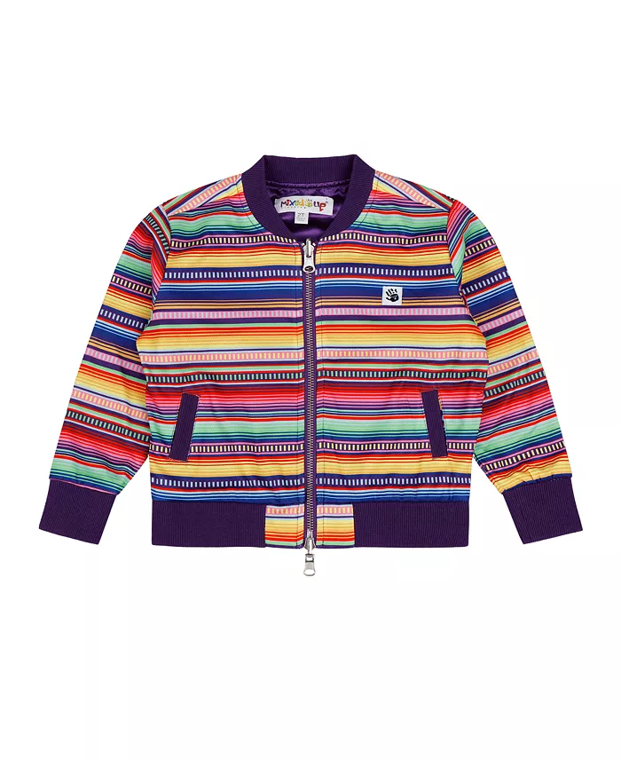 Девчачий реверсивный легкий бомбер на молнии Mixed Up Clothing, фиолетовый — фото 2