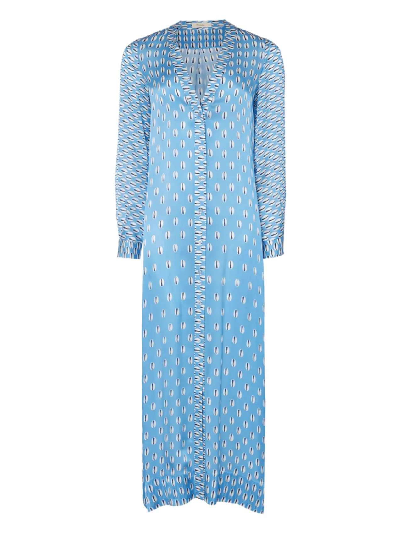 

Пальто из шелка с принтом каури от Temperley London, синий